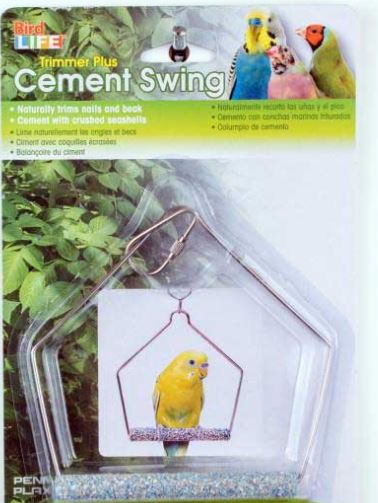 BIRD LIFE CEMENT SWING WITH WIRE FRAME 4 INCH