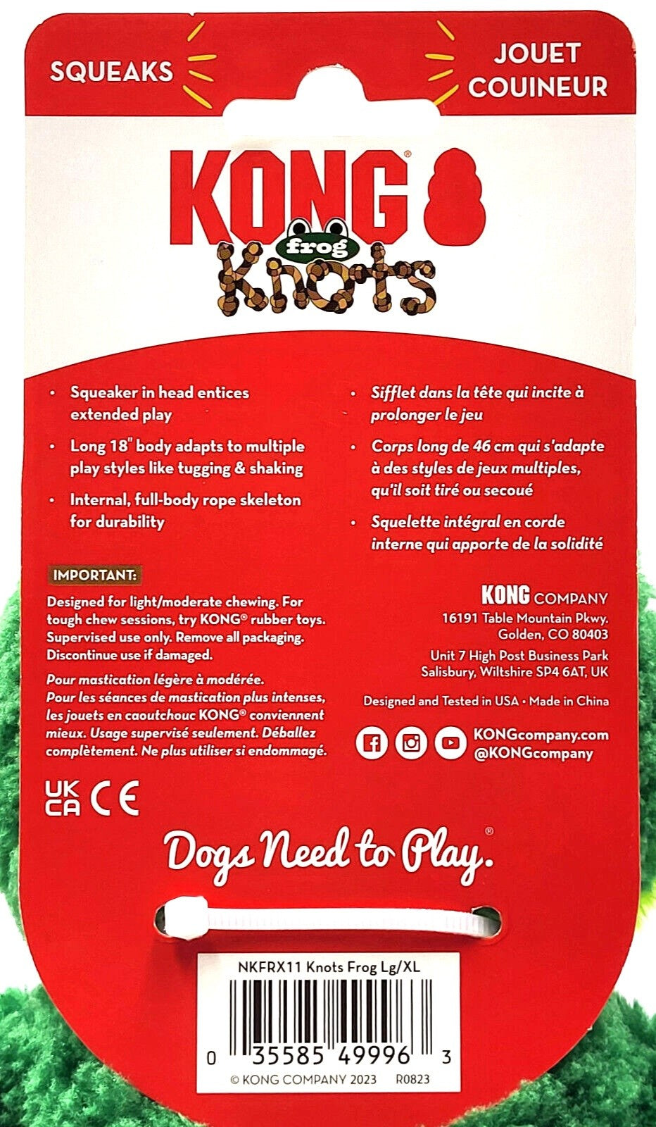 KONG FROG KNOTS L-XL