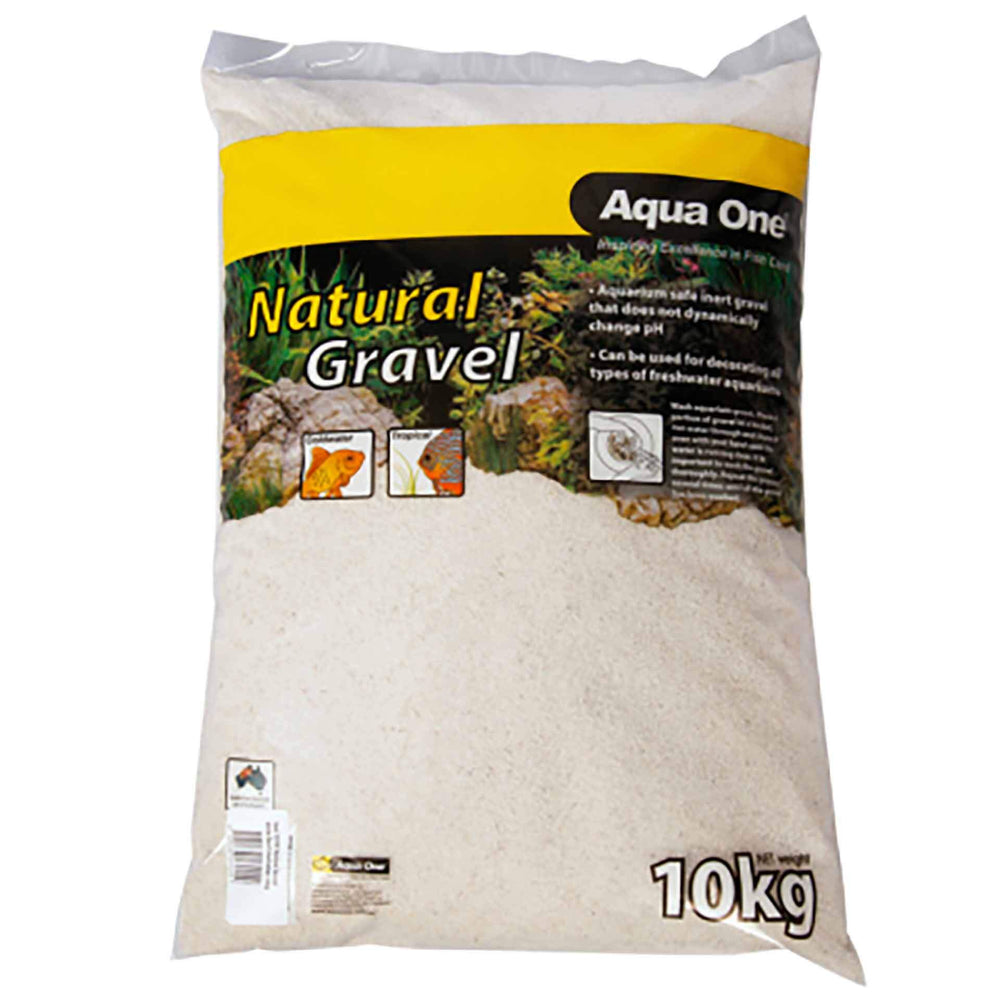 AQUA ONE NATURAL GRAVEL WHITE SAND AUSTRALIAN 10KG