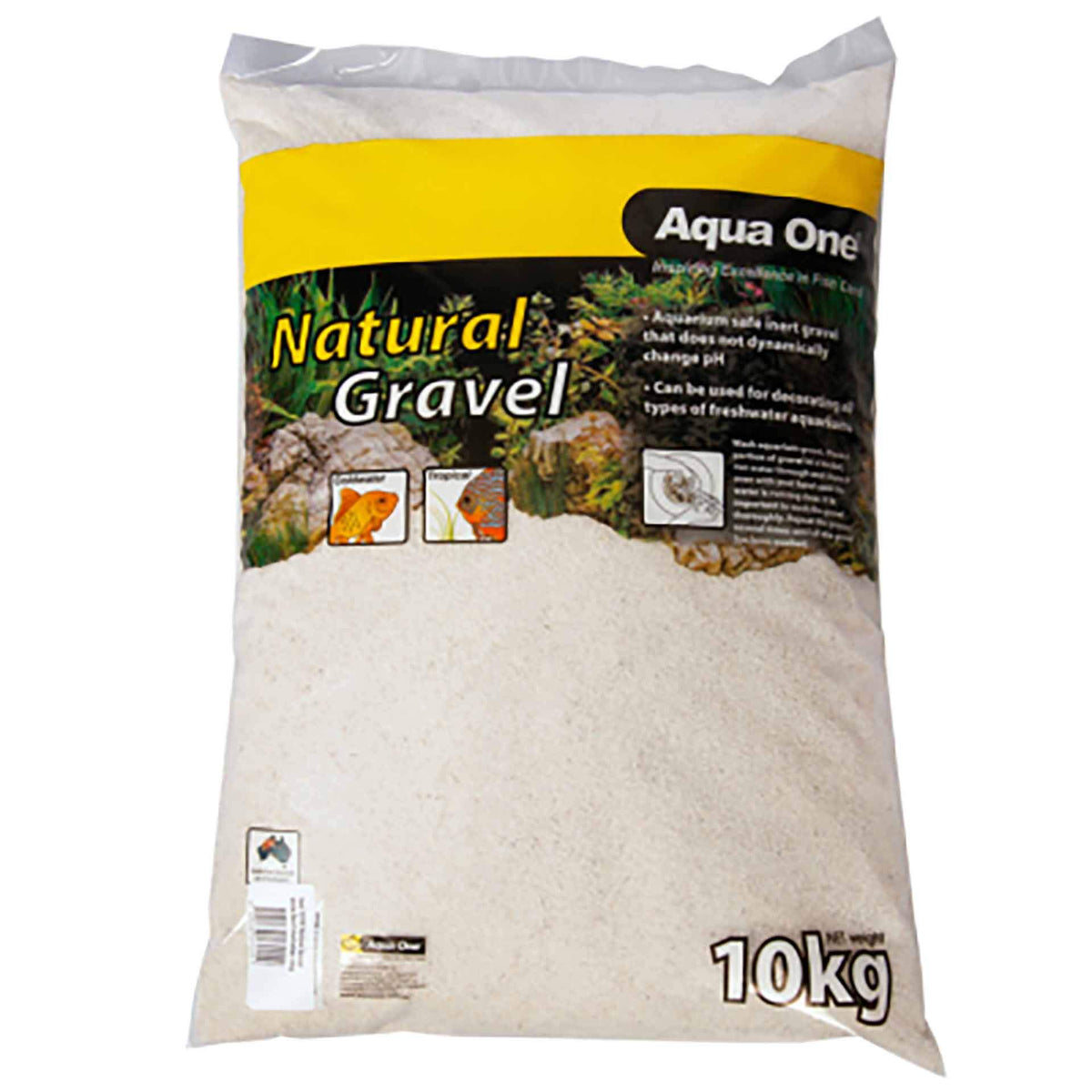 AQUA ONE NATURAL GRAVEL WHITE SAND AUSTRALIAN 10KG