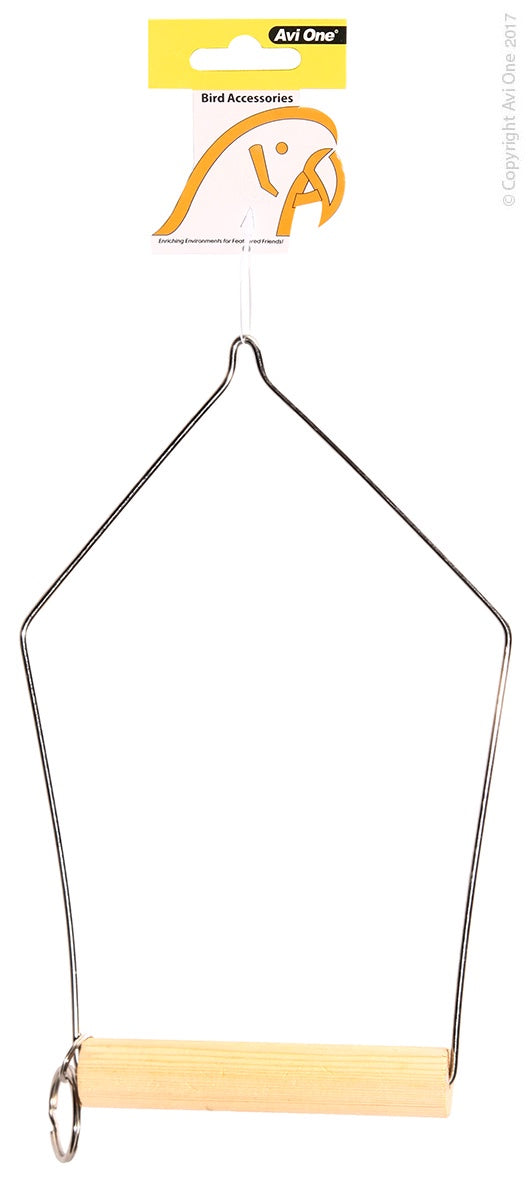 AVI ONE TRIANGLE WIRE SWING WOODEN PERCH 21 X 10.5CM