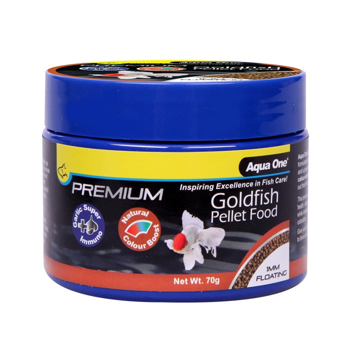 AQUA ONE PREMIUM  2MM FLOATING GOLDFISH PELLETS  70G