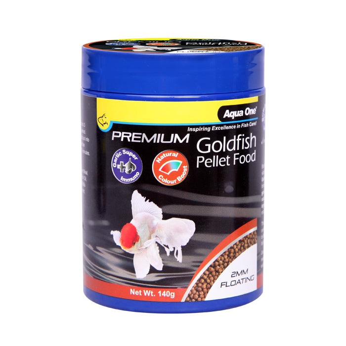 AQUA ONE PREMIUM 2MM FLOATING  GOLDFISH PELLETS 140G