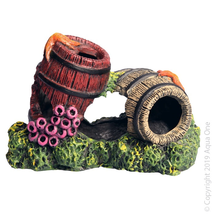 AQUA ONE TWIN BARREL ORNAMENT 11X7X7CM