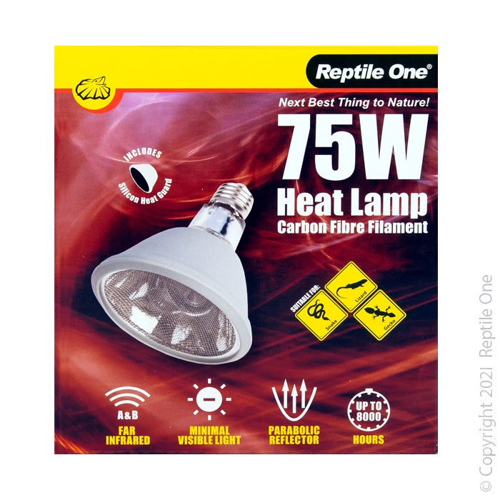 REPTILE ONE CARBON FIBER FILAMENT HEAT LAMP 75W