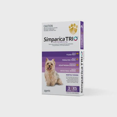 SIMPARICA TRIO DOG 2.6-5KG PURPLE XS 3PK