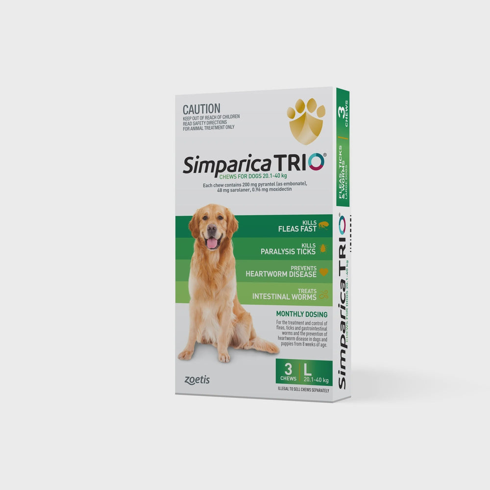 SIMPARICA TRIO DOG 20.1-40KG GREEEN L 3PK