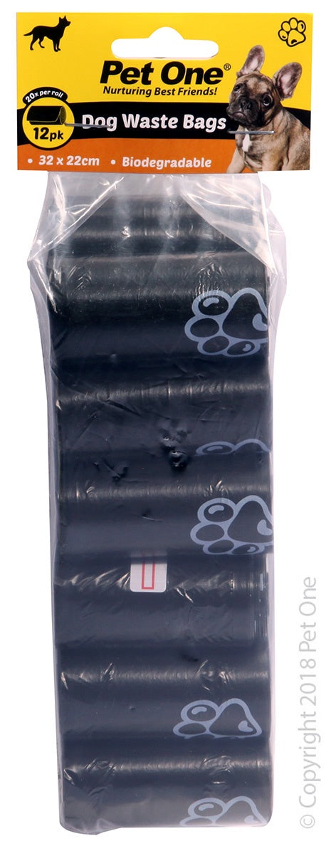 DOGGY WASTE BAGS BIODEGRADABLE 12 PACK X 20 PCS ROLL