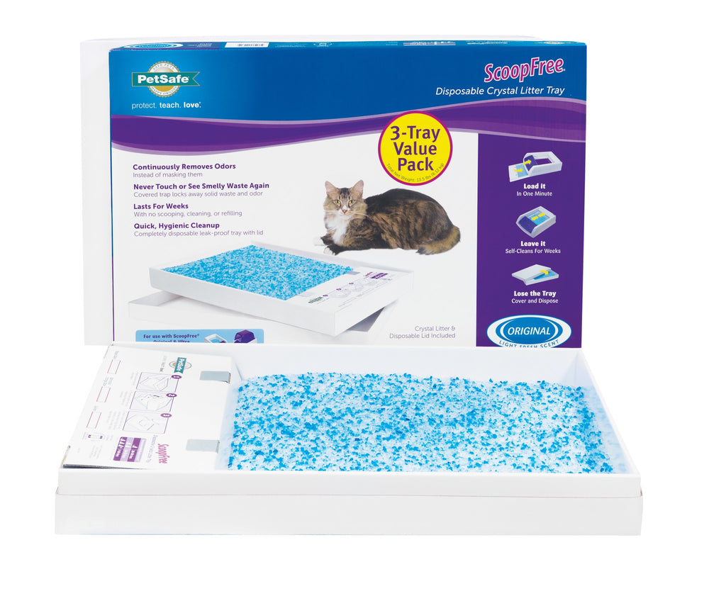 PETSAFE SCOOPFREE DISPOSABLE CRYSTAL LITTER TRAY 3 PK