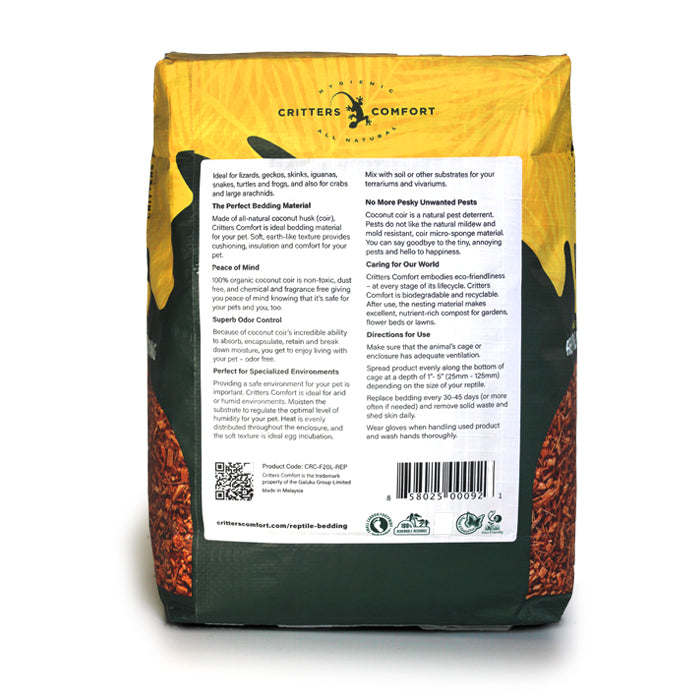 REPTILE ONE CRITTERS COMFORT REPTILE BEDDING FINE 20L