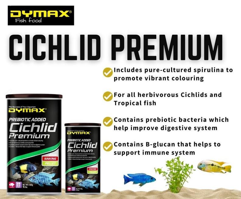 DYMAX CICHLID PREMIUM 180G SINKING PELLET