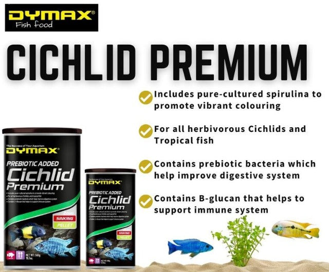 DYMAX CICHLID PREMIUM SINKING PELLET 1.2KG