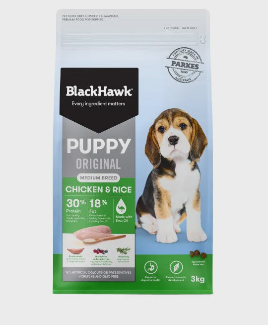 BLACK HAWK PUPPY CHICKEN & RICE 3KG