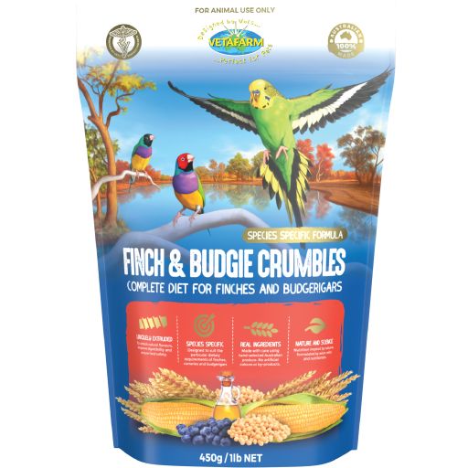 VETAFARM FINCH AND BUDGIE CRUMBLE 2KG