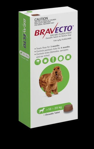 BRAVECTO GREEN 10-20KG 3 MONTH CHEWS (2)