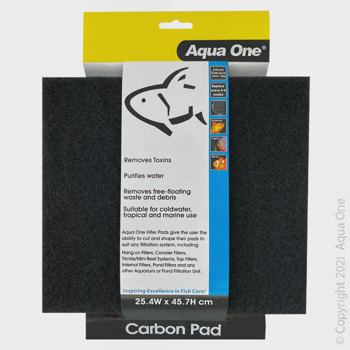 AQUA ONE CARBO PAD SELF CUT FILTER PAD 25.4 X 45.7CM