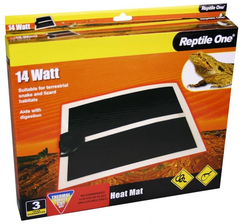 Reptile One 14 Watt Heat Mat Pad for Reptiles - 28cm X 28cm - Snakes, Lizards