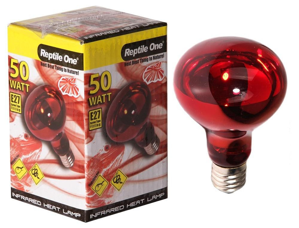 Reptile One 50 Watt Infrared Heat Globe Lamp Eddison Screw Fitting Snakes