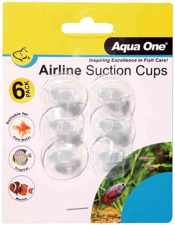 AQUA ONE AIR LINE SUCTION CUPS 6PK