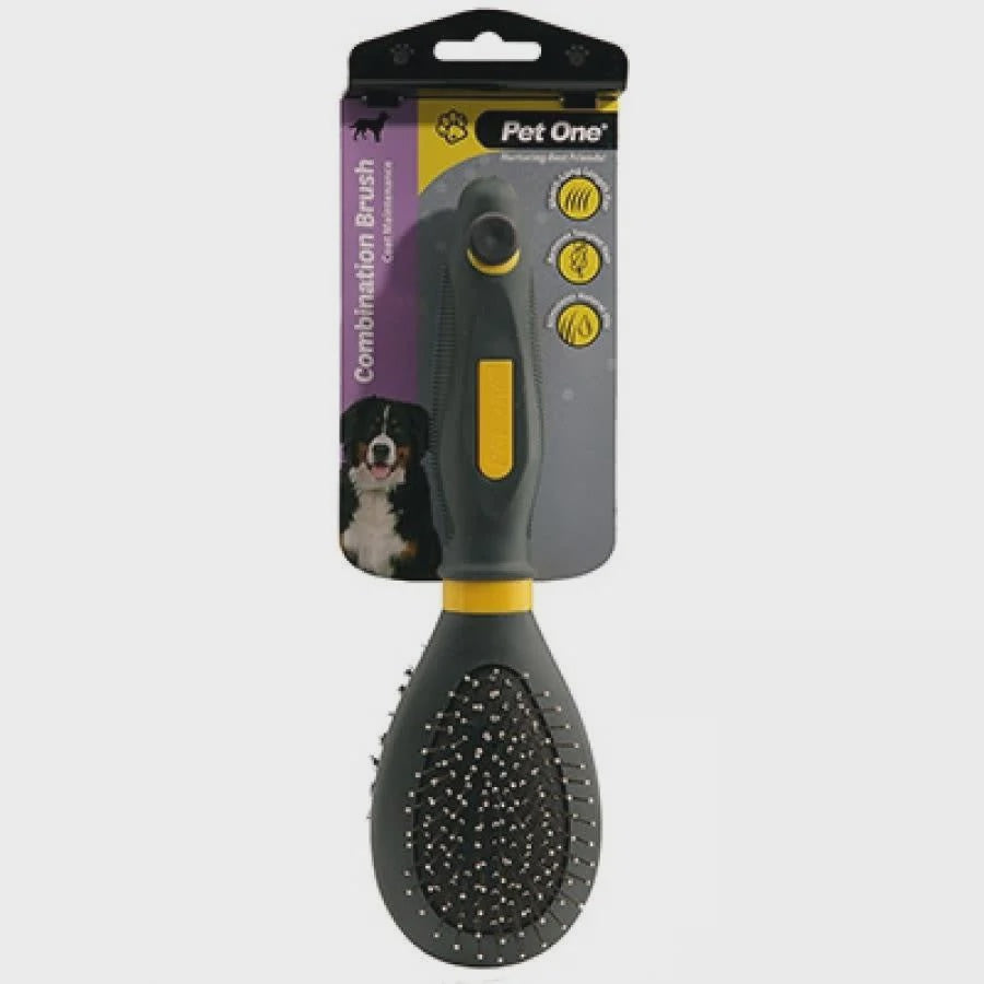 PET ONE LARGE COMBINATION BRISTLE & METAL PIN BRUSH