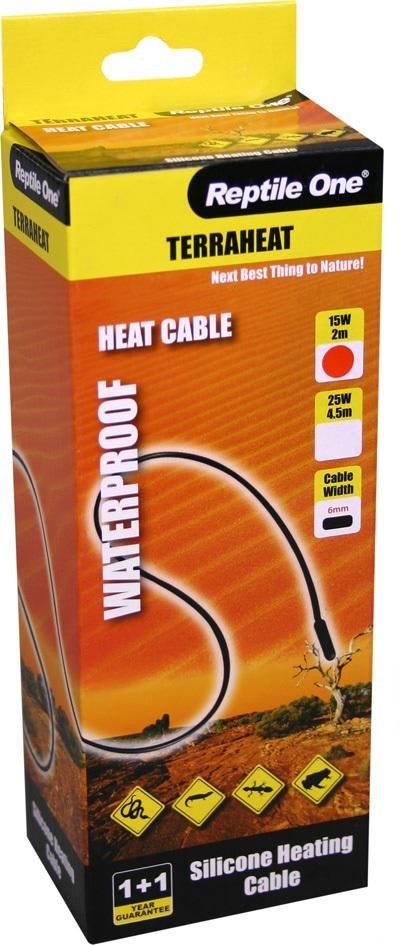 Reptile One 15 Watt 2 Metre Terraheat Waterproof Heat Cord for Reptiles Snake