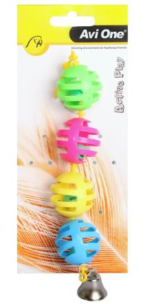 AVI ONE BIRD TOY GEO BALLS W BELL