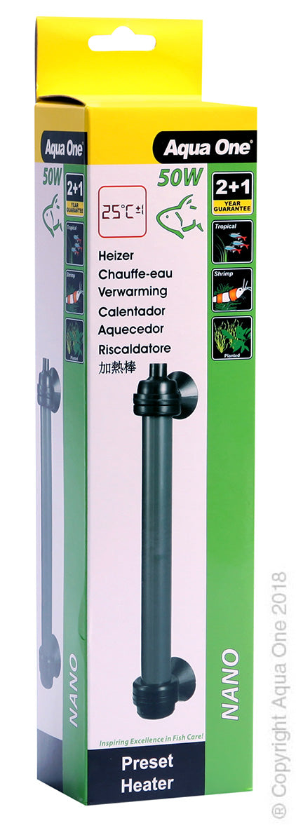 AQUA ONE NANO GLASS HEATER 50W