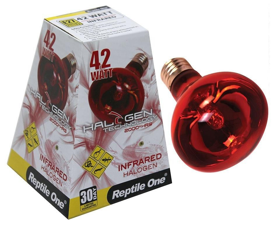 Reptile One 42 Watt Infrared Heat Globe Bulb Lamp Eqv 60W Eddison Snake, Lizard