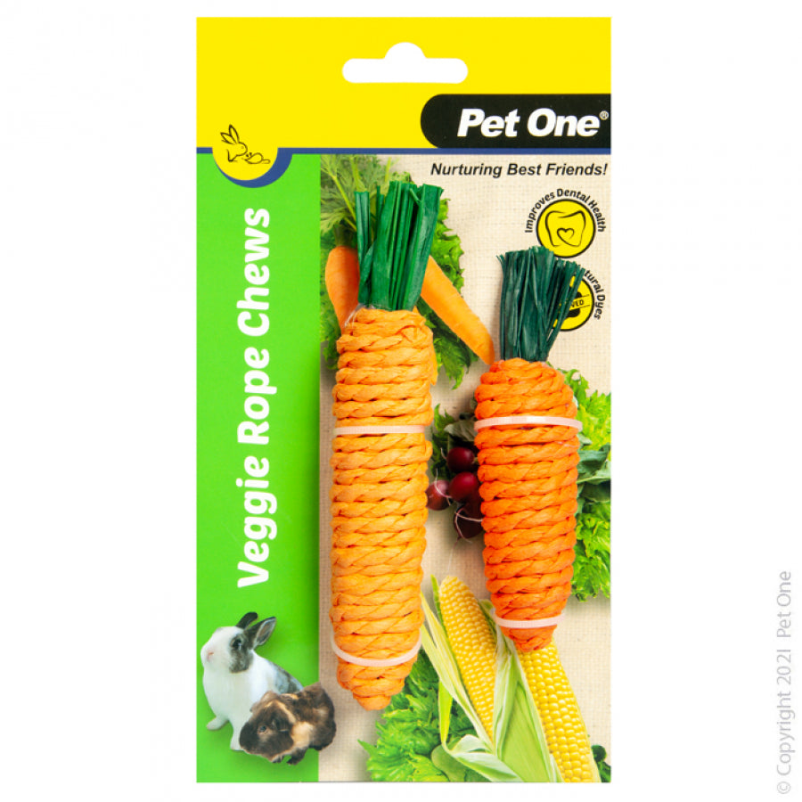 PET ONE VEGGIE ROPE FOR SMALL ANIMALS CARROT M