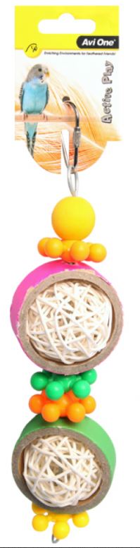 AVI ONE RATTAN BALLS WITH PLASTIC BEADS