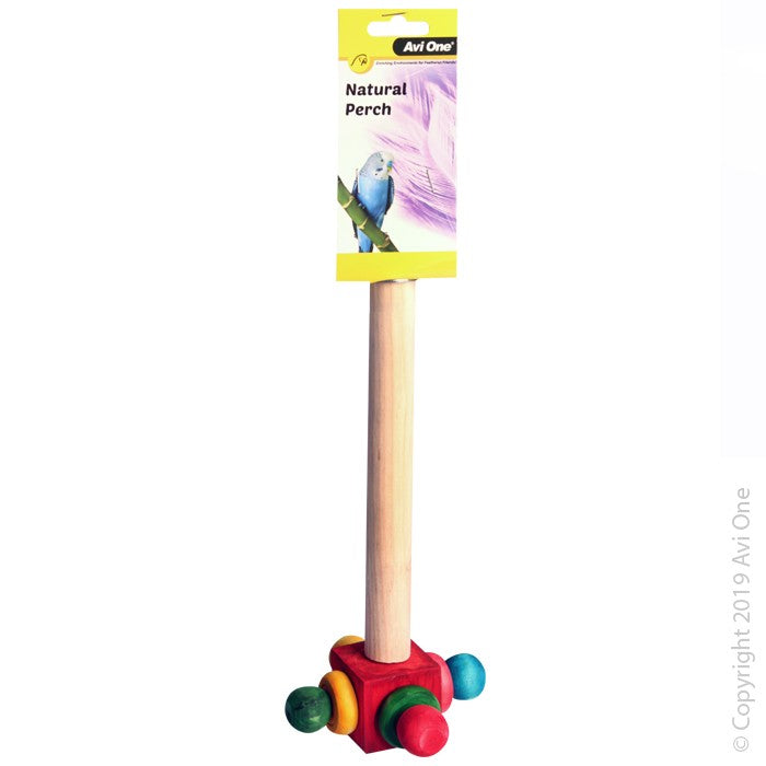 AVI ONE PERCH WOODEN WITH ROTATING END