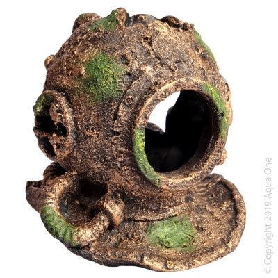 AQUA ONE ORNAMENT RUINED BRONZE HELMET M 