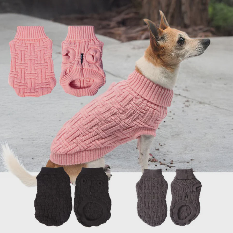 PET ONE DOG COAT KOMFYKNIT JUMPER ICELANDIC 50CM DARK PINK