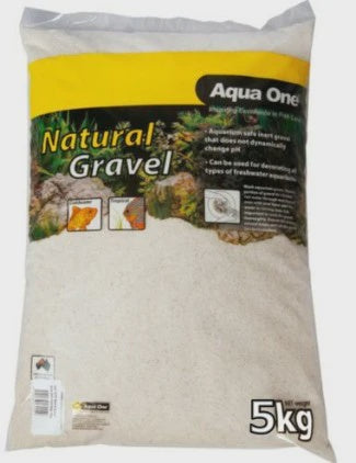AQUA ONE NATURAL GRAVEL WHITE SAND 5KG