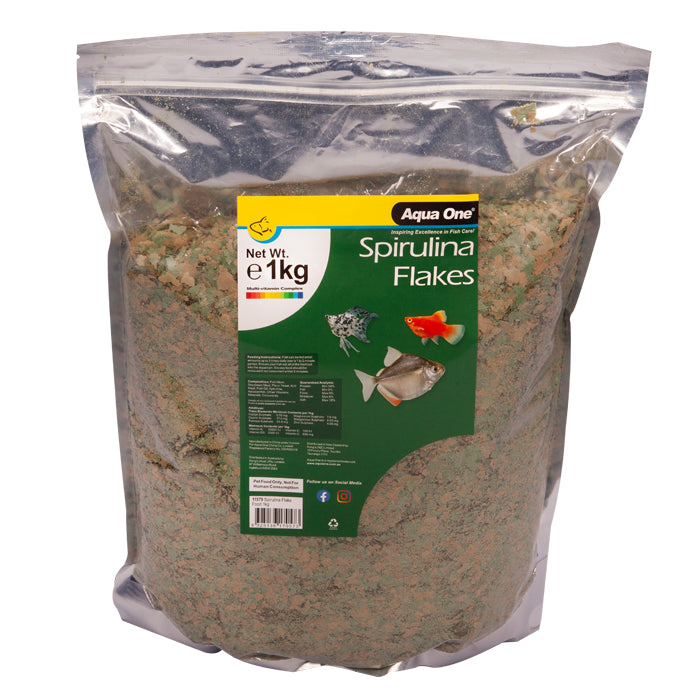 AQUA ONE SPIRULINA FLAKE FOOD 1KG