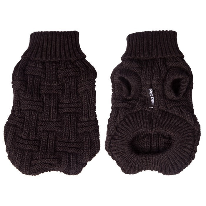 PET ONE DOG COAT KOMFYKNIT JUMPER ICELANDIC 50CM BLACK