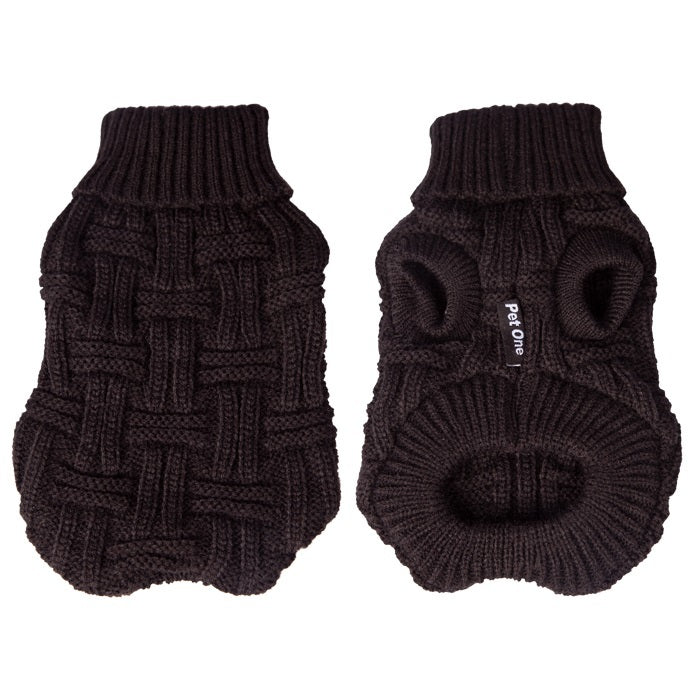 PET ONE DOG COAT KOMFYKNIT JUMPER ICELANDIC 50CM BLACK