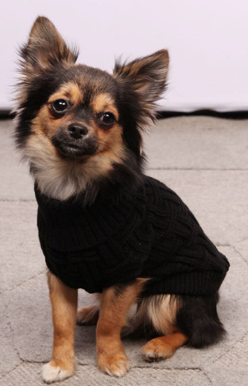 PET ONE DOG COAT KOMFYKNIT JUMPER ICELANDIC 50CM BLACK