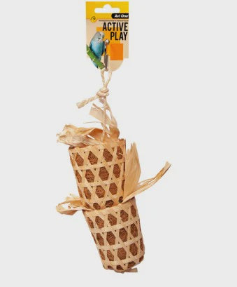 AVI ONE BIRD TOY DOUBLE BAMBOO BASKET 34CM