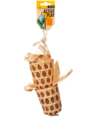 BIRD TOY DOUBLE BAMBOO BASKET 34CM