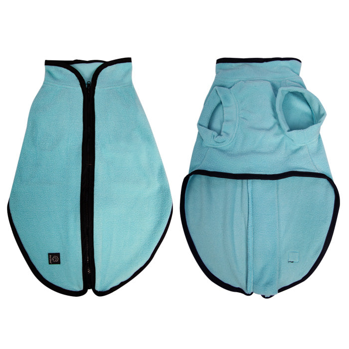 PET ONE DOG COAT JUMPSUIT 30CM HEAVY FLEECE ZIP UP LIGHT BLUE