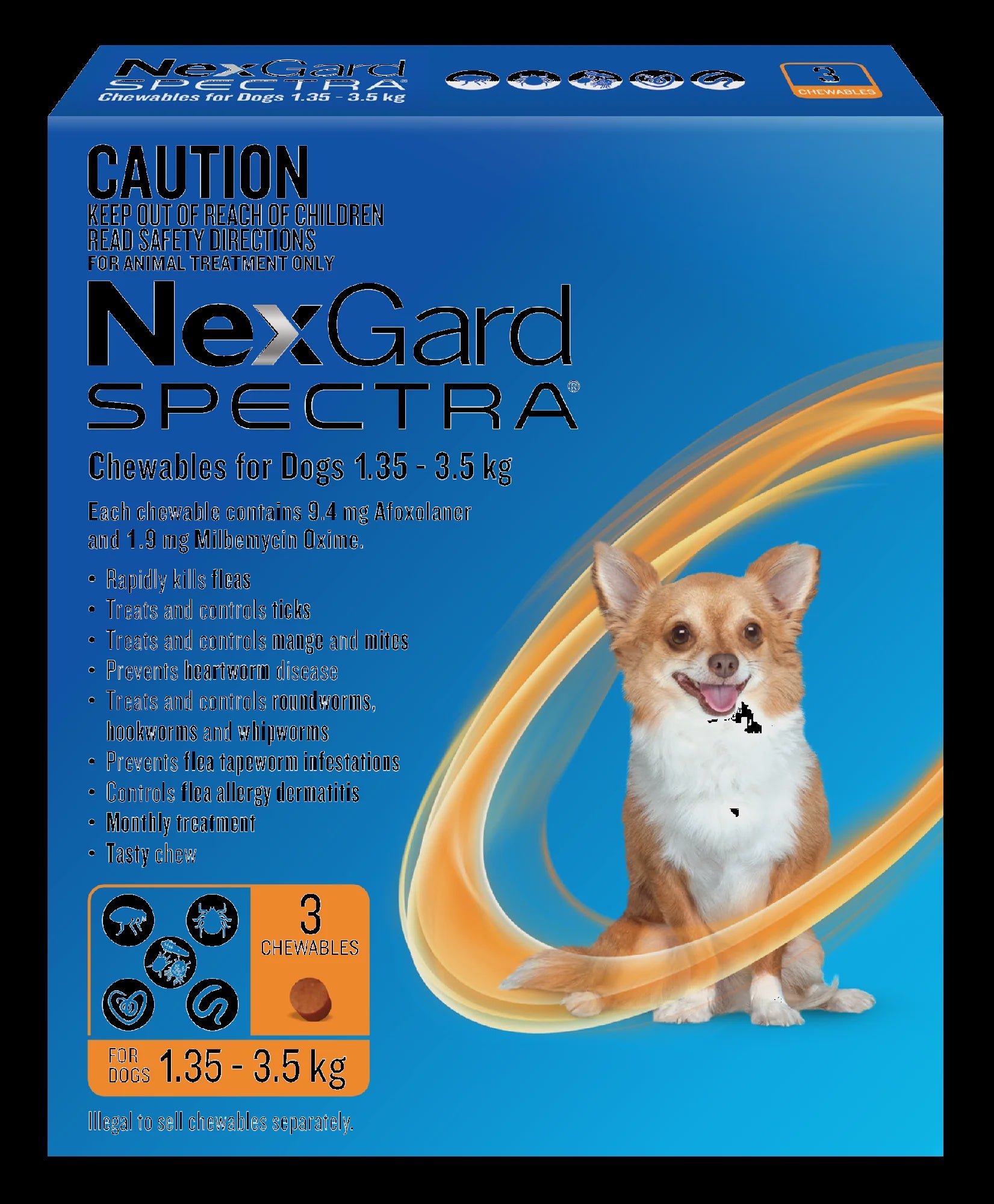 NEXGARD SPECTRA DOG 2-3.5KG 3PK