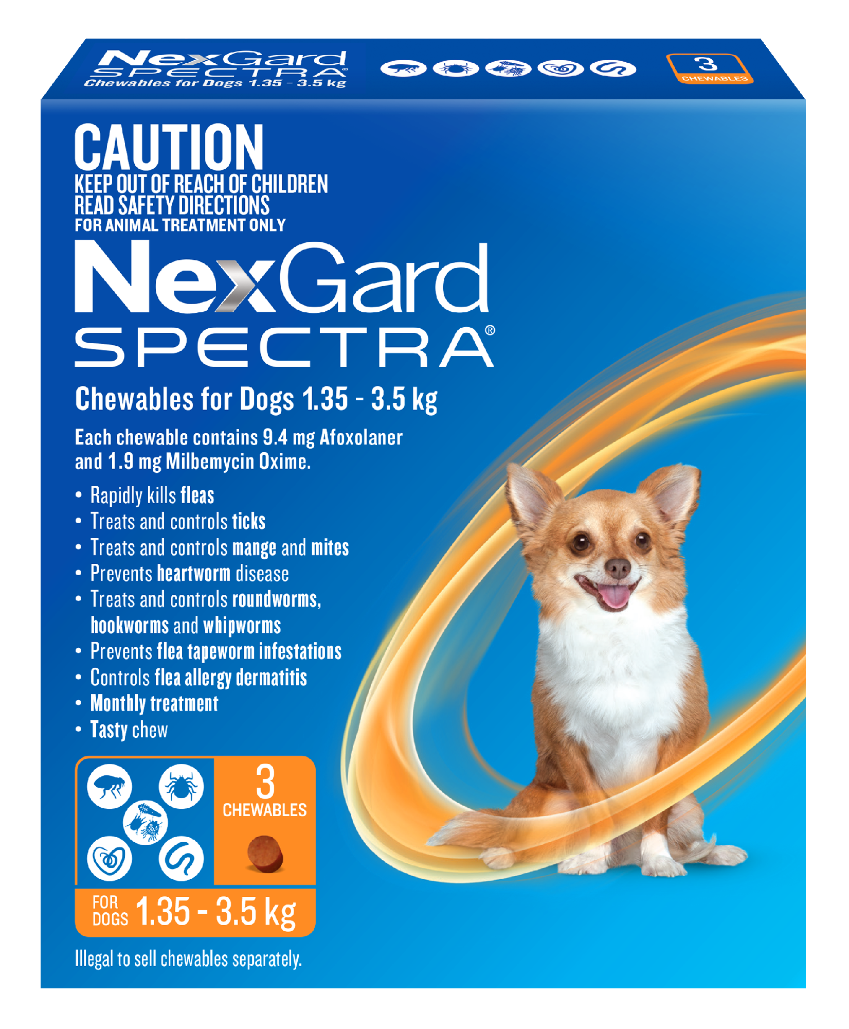 NEXGARD SPECTRA DOG 2-3.5KG 3PK