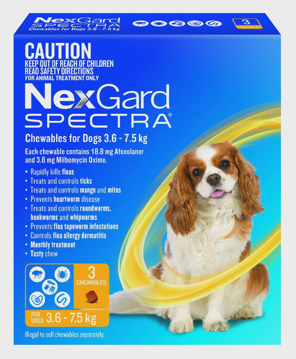 NEXGARD SPECTRA DOG 3.6-7.5KG 3PK