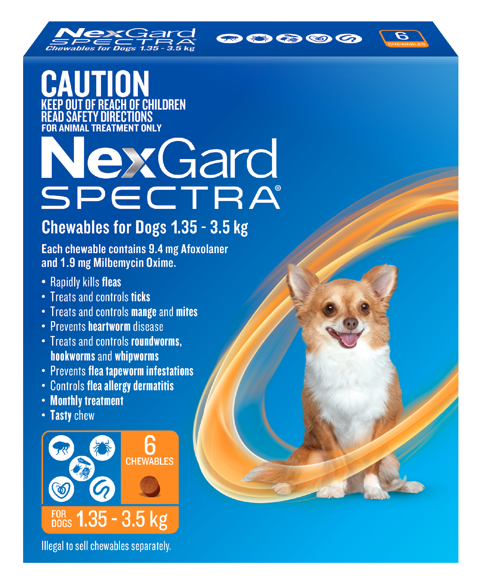 NEXGARD SPECTRA DOG 2-3.5KG 6PK