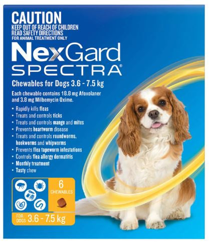 NEXGARD SPECTRA DOG 3.6-7.5KG 6PK