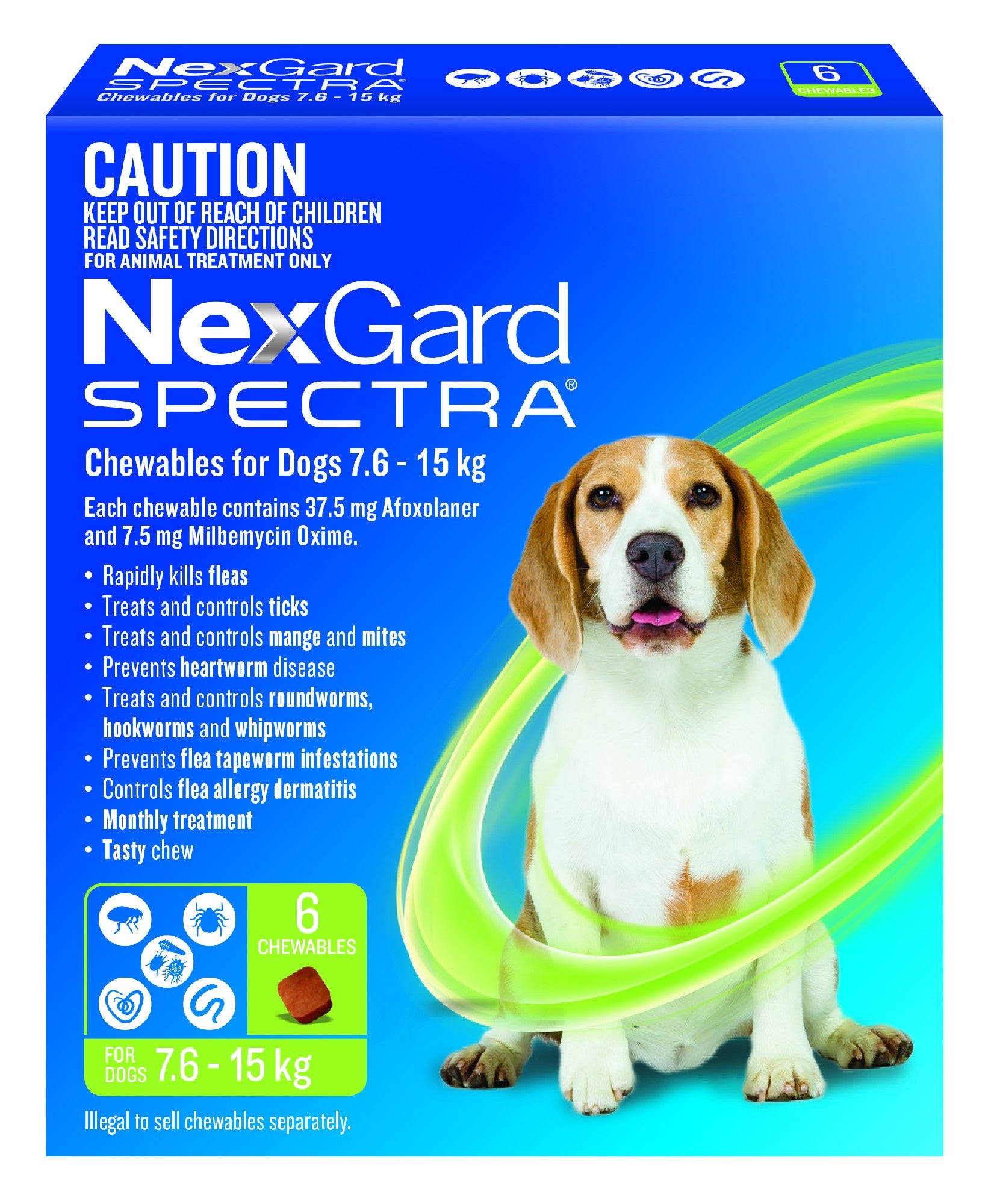 NEXGARD SPECTRA DOG 7.6-15KG 6PK