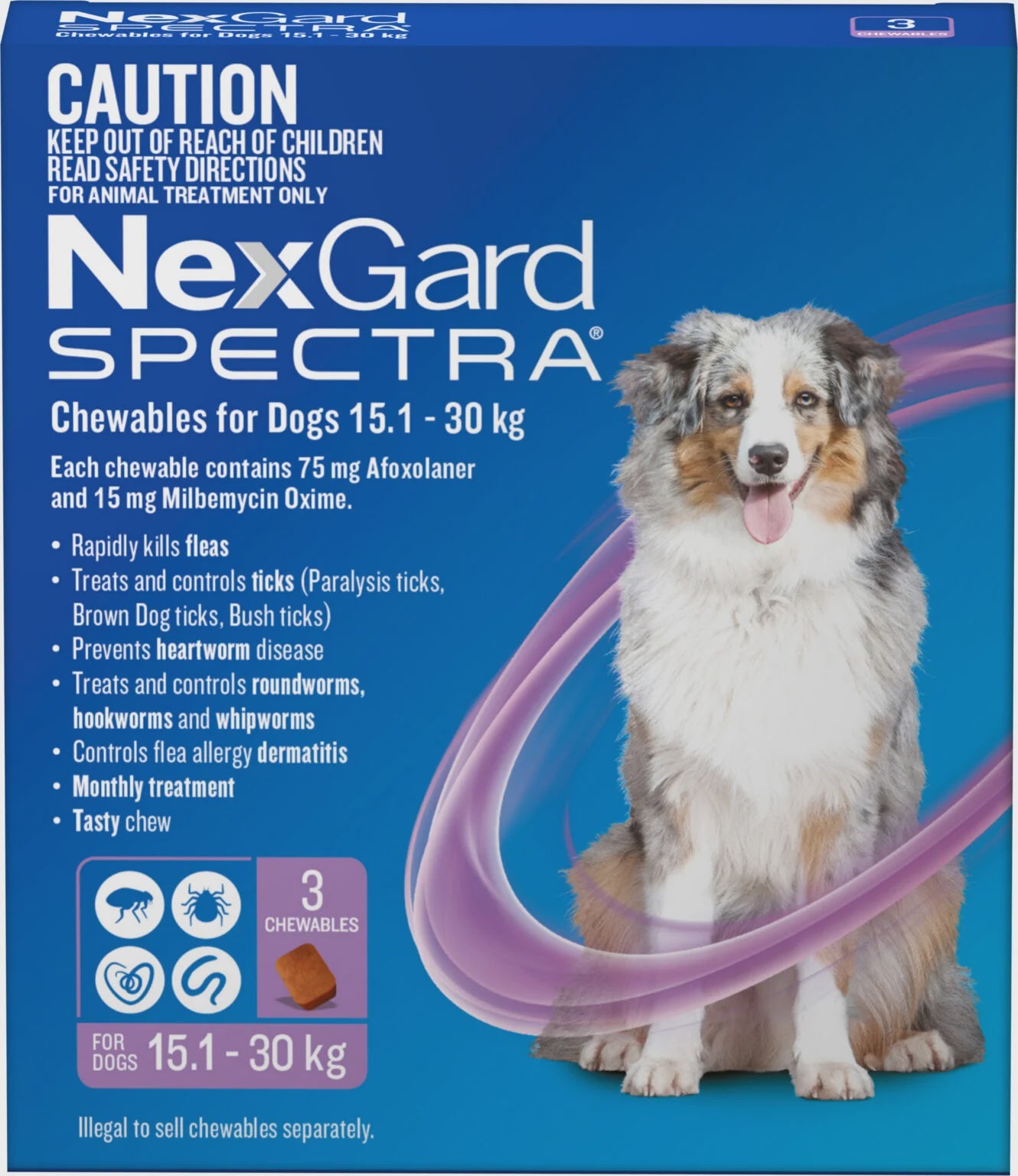 NEXGARD SPECTRA DOG 15.1-30 6PK