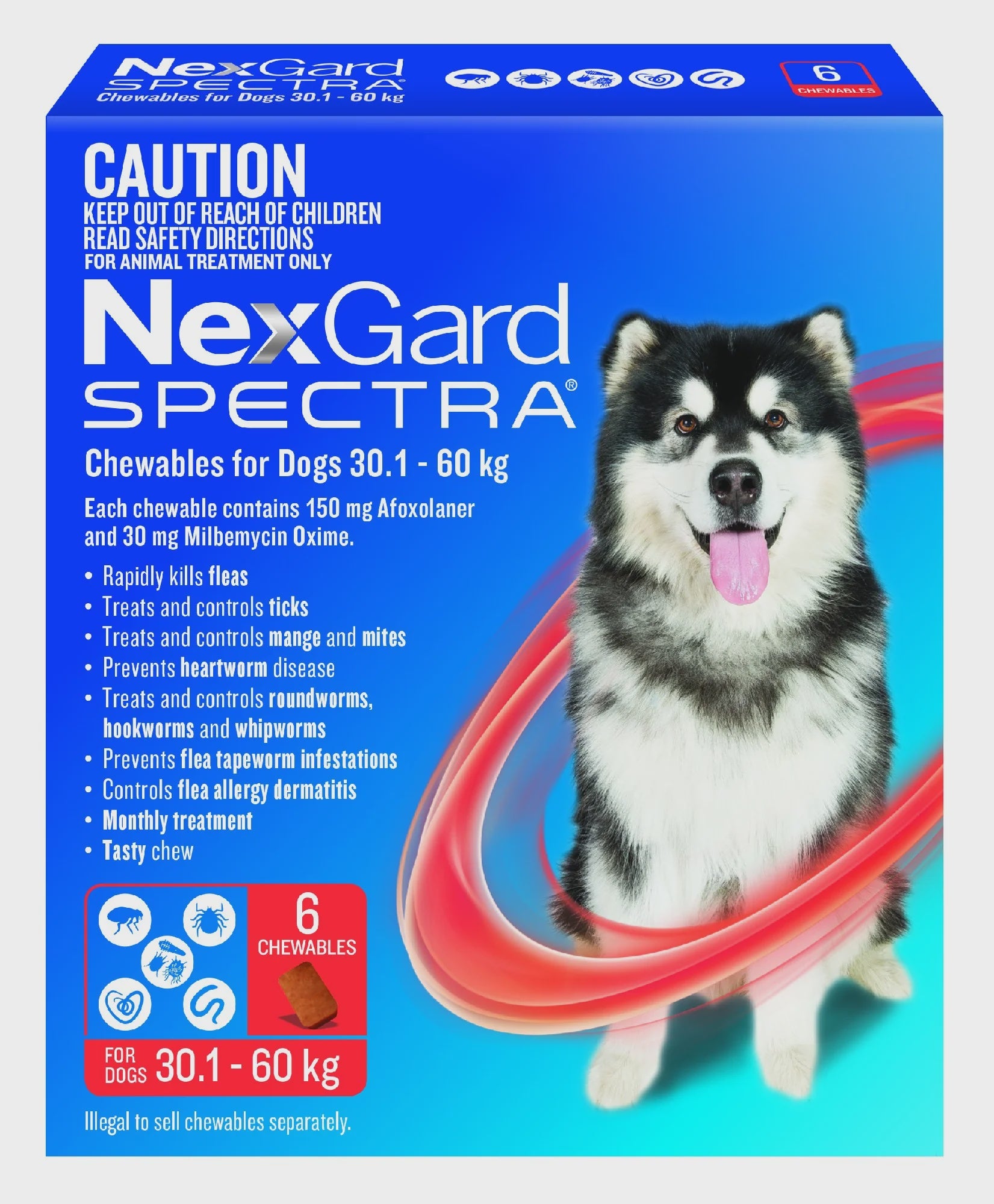 NEXGARD SPECTRA DOG 30-60KG 6PK