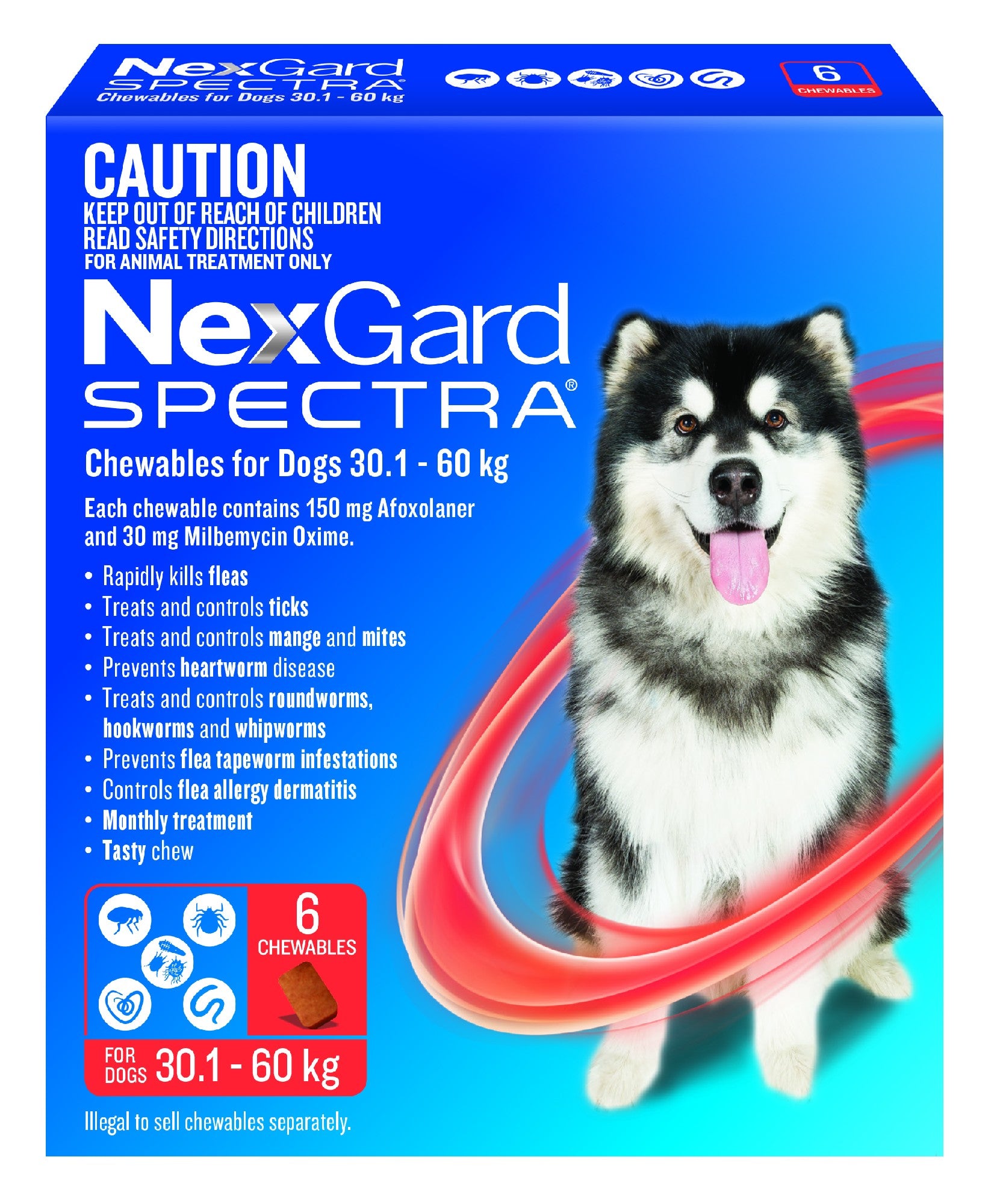 NEXGARD SPECTRA DOG 30-60KG 6PK